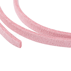 Cordon en faux suède plat rose vif de 3x1.5 mm&nbsp;X-LW-R003-28