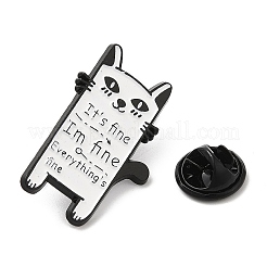 Katze mit Wort-Emaille-Pins&nbsp;JEWB-G023-03D