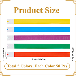 250 pulsera desechable de papel de 5 colores&nbsp;BJEW-GF0001-41