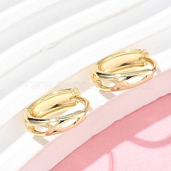 Boucles d'oreilles créoles creuses en laiton&nbsp;EJEW-Z102-10G