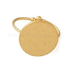 Bague ouverte ronde et plate en acier inoxydable 304 pour femme&nbsp;RJEW-F161-02G-05