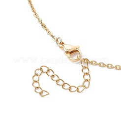 Fabrication de colliers en macramé en acier inoxydable 304 pour pépites de pierres précieuses&nbsp;NJEW-JN05522-01