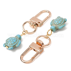 20 pendentif décoratif en turquoise synthétique en forme de tortue de mer&nbsp;HJEW-CP00071