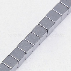 Electroplate non magnetici ematite sintetico fili di perline&nbsp;G-J170A-4x4mm-M