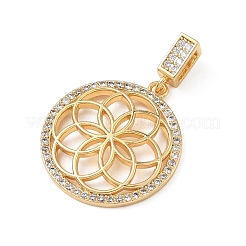 Pendenti in zirconi cubici trasparenti in micro pavè di ottone&nbsp;KK-F939-04B-G