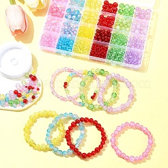 DIY-Sets zum Basteln von Armbändern aus runden Crackle-Glasperlen&nbsp;DIY-FS0008-18