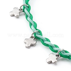 Verstellbare geflochtene Perlenarmbänder aus Nylonfaden&nbsp;BJEW-JB06058-03
