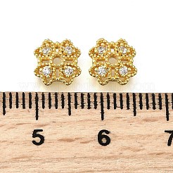 Blumen-Messing-Mikropflaster-Perlenkappen mit Zirkonia&nbsp;KK-K300-01E-G