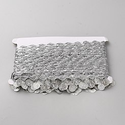Bordure en dentelle à franges métalliques tressées en polyester&nbsp;DIY-WH0589-04