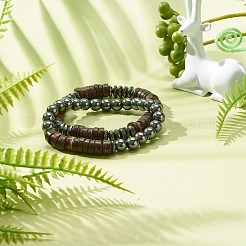 Synthetische Hämatit-Perlen-Stretch-Armbänder für Männer und Frauen&nbsp;BJEW-JB06768