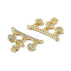 Colgantes de circonita cúbica transparente micro pavé de latón chapado en rack&nbsp;KK-R157-12B-G