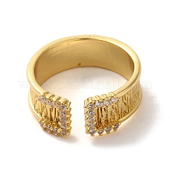 Verstellbare Ringe aus Zirkonoxid aus Messing mit Mikropflaster&nbsp;RJEW-K259-01D-G