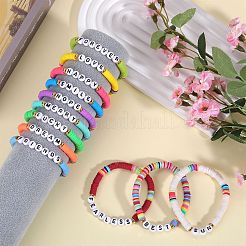 12 Stück 12-teiliges Heishi-Surfer-Stretch-Armband-Set aus Fimo-Scheiben&nbsp;BJEW-SW00117
