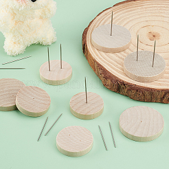 12 Stück 4 Stile flacher runder Puppenständer aus Holz&nbsp;DIY-GA0007-28