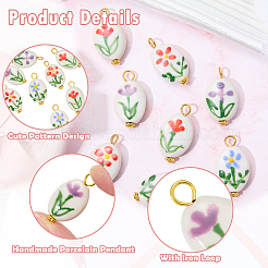 8 pendentif en porcelaine fait main&nbsp;PALLOY-SW00135