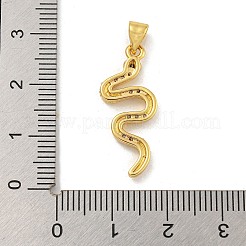 Pendenti in zirconia cubica micro pavé in ottone placcato a forma di serpente&nbsp;KK-G513-04G