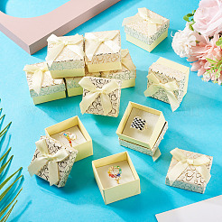 Boîtes de rangement pour cadeaux en carton avec nœud papillon et anneau&nbsp;CON-TAC0001-16F