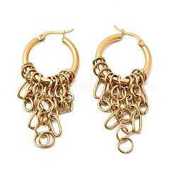 Orecchini a cerchio in acciaio inossidabile 304 per donna&nbsp;EJEW-G463-03G