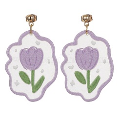 6 Paar baumelnde Ohrstecker aus Acryl mit Blumen im 6-Stil&nbsp;EJEW-JE05471