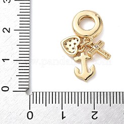 Messing mikro pflastern klare kubik zirkonia europäische baumeln charme&nbsp;KK-D502-04G
