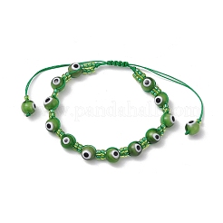 Bracelets tressés en perles de verre contre le mauvais œil pour hommes et femmes&nbsp;BJEW-MZ00160-02