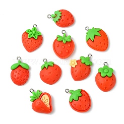 60pcs 10 styles de pendentifs en résine opaque&nbsp;RESI-CJ0004-41