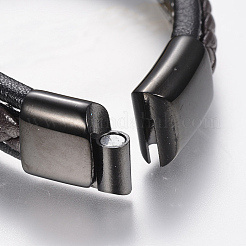 Las pulseras de cuero trenzadas&nbsp;BJEW-H561-10A