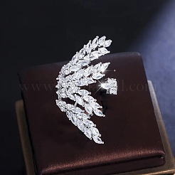 Olivenzweig Messing Micro Pave klare Zirkonia Manschettenringe&nbsp;FS-WG54664-02