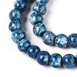 Chapelet de perles en verre baking paint&nbsp;DGLA-N016-4mm-10