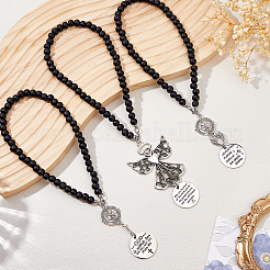 3 pendentif décoratif en alliage en forme d'ange&nbsp;HJEW-WH00128