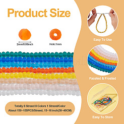 8 filo 8 colori fili di perle di vetro placcato&nbsp;EGLA-TA0001-49B