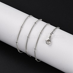 2 mm große Satellitenkettenhalsketten aus Messing mit Gestellbeschichtung für Damen und Herren&nbsp;MAK-L044-33P