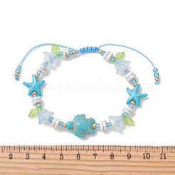 3 braccialetto con perline acriliche in turchese sintetico&nbsp;BJEW-MZ00343