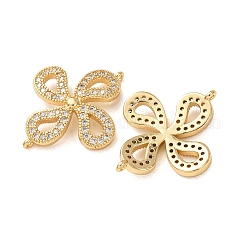 Ciondoli connettore in ottone con micro pavé di zirconi chiari&nbsp;CU-CBA4579-14G