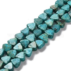 Brins de perles de dolomite naturelles, teinte, triangle, vert de mer clair, 5.5~6x6~6.5x3mm, Trou: 1mm, Environ 72 pcs/chapelet, 16.14 pouce (41 cm)