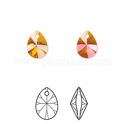 Österreichische kristall strass xilion anhänger, 6128, Kristall Leidenschaften, facettiert, Mini-Birne, 001 api_crystal Astral rosa, 10x7x2.5 mm, Bohrung: 1 mm