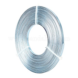 BENECREAT Aluminum Wire, Flat Craft Wire, Bezel Strip Wire for Cabochons Jewelry Making, Silver, 3x1mm, about 5m/roll