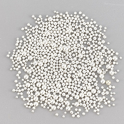 Iron Cabochons, Nail Art Decoration Accessories, Mixed Sizes, Round, Silver Color Plated, 1~2mm