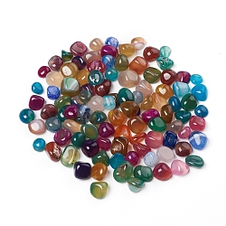 Perles d'agate naturelles, pas de trous / non percés, pierre roulée, gemmes de remplissage de vase, teints et chauffée, pépites, 6~13mm, environ 610 pcs/1000 g