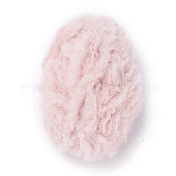 Fils de polyester et de nylon, laine de vison imitation fourrure, pour le tricot de bricolage manteau doux écharpe, blush lavande, 4.5mm