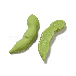 Cabochon decodensati in resina opaca imitazione cibo, pisello, verde giallo, 49x15x7.5mm