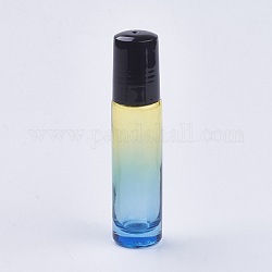 10 мл стеклянный градиент цвета эфирного масла пустые бутылки с роликовым мячом, с крышками из полипропилена, красочный, 8.55x2 см, емкость: 10 мл (0.34 жидких унции)