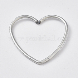 Eisenringe Verknüpfung, Herz, für diy gewebtes Netz / Netz mit Federherstellung, Platin Farbe, 48x51x2.7 mm