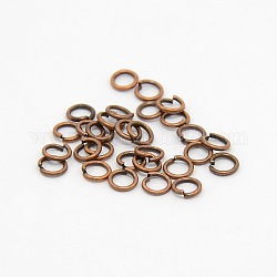 Iron Jump Rings, Close but Unsoldered, Nickel Free, Red Copper Color, 0.7mm thick, 4mm in diameter, about 2.6mm inner diameter, about 26000pcs/1000g