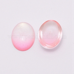 Glas cabochons, Oval, Perle rosa, 18.5x13.5x3 mm