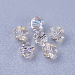 K9 perles de verre, facette, Toupie, le paradis brille, 5x5mm, Trou: 1mm