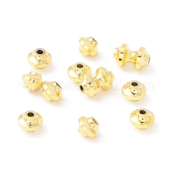 Messing Perlen, langlebig plattiert, laternenförmig, echtes 18k vergoldet, 4x3 mm, Bohrung: 1 mm