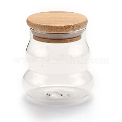 Стеклянные бутылки, с бамбуковой пробкой, для конфет, чай, колонка, прозрачные, 8.4 см