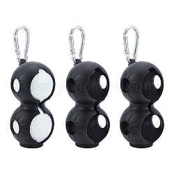 Superfindings 3 Uds cubierta de pelota de golf de silicona de 8 formas, con llavero, para suministros de accesorios de golf, negro, 126mm