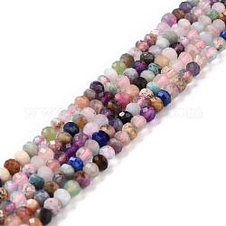 Natural & Synthetic Beads Strands, Rondelle, Faceted, 4.5x3.5mm, Hole: 0.8mm, about 118pcs/strand, 15.31 inch(38.9cm)